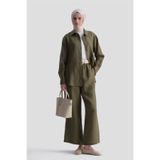 Armine Keten Oversize Tunik Haki