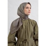 Armine Klasik Desenli İpek Eşarp, Tek Ebat, E25KA9404D02, Gri, kadın
