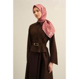 Armine Klasik Desenli İpek Eşarp, Tek Ebat, E25YA9321D02, PEMBE, kadın