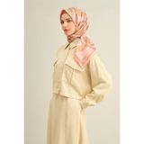 Armine Klasik Desenli Saf İpek Twill Eşarp, 90x90, 9333DT, 6, kadın