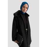 Armine Kürk Yakalı Kaban 25KD1707 Siyah - 40