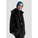 Armine Kürk Yakalı Kaban 25KD1707 Siyah
