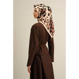 Armine Leopar Desenli Saf İpek Twill Eşarp, Tek Ebat, TYC2e3c74bb8ae868c3ed804, KAHVERENGİ, kadın