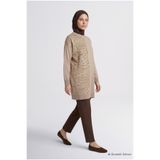 Armine Leopar Desenli Triko Tunik Bej