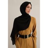 Armine Logo Bordürlü Pamuk Ipek Şal 01, 75 x 195, TYC976FDA45FEF8F4ECF5FC00, SİYAH, Kadın