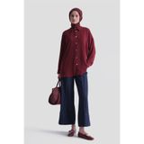 Armine Metal Düğmeli Oversize Tunik Bordo