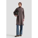 Armine Modal Karışımlı Basic Tunik Acı Kahve