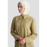 Armine Modal Karışımlı Düğmeli Basic Tunik Sütlü Kahve
