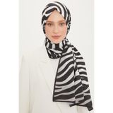 Armine Modal Şal - Zebra Model - Siyah Beyaz