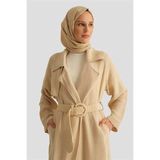 Armine Natural Kumaşlı Trençkot 25Y8203 Ekru - Krem