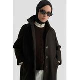 Armine Oversize Kaşe Manto 25KT1708 Siyah - 40