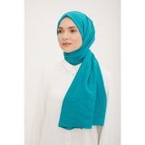 Armine Petrol Çizgi Desen Pamuksu Dokulu Jazz Kadın Şal