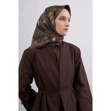 Armine Saf Ipek Sura Eşarp 9409D 84 - Acı Kahve - 90 x 90 cm