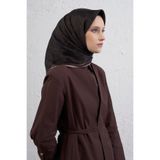 Armine Saf İpek Sura Eşarp, Tek Ebat, E25KA9408D01, Kahverengi, kadın