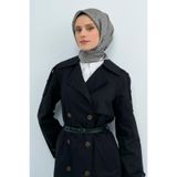 Armine Saf İpek Twill Eşarp Ekru Siyah 90x90, Tek Ebat, 9528, Ekru Siyah, kadın