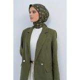 Armine Saf İpek Twill Eşarp Haki 90x90, Tek Ebat, E26YA9530D02, HAKİ, kadın