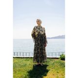 Armine Şal Desenli Elbise Siyah - 44