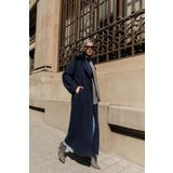 Armine Seyyar Kürklü Bütün Kol Manto 24k8105 Lacivert