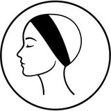 Armine Silikonlu Bandana Siyah - Renkli - Standart