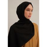 Armine Siyah Link Desen Bambu Cotton Şal 01