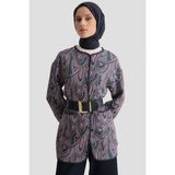 Armine Soyut Desenli Kap Indigo - İndigo - 40