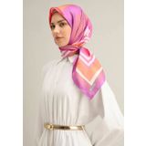 Armine Sura İpek Eşarp 9313-57 Pembe Karışık Desen