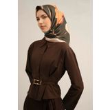 Armine Sura İpek Eşarp 9317-82 Yeşil Karışık Desen
