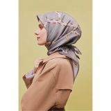 Armine Sura Ipek Eşarp 9346-05 Krem Karışık Desen, Krem
