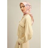 Armine Sura İpek Eşarp 9346-55 Pembe Karışık Desen