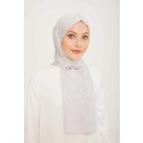 Armine SYR25055 Trend Jakarlı Gümüş A Logo Dama Desen Kadın Şal