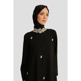 Armine Taş Detaylı Salaş Kesim Elbise-Siyah 25YT905 - 42