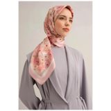 Armine Tivil Ipek Eşarp 9300-35 Pembe Karışık Desen, 6