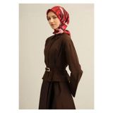 Armine Tivil Ipek Eşarp 9303-83 Kırmızı Karışık Desen, Bordo