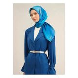 Armine Tivil Ipek Eşarp 9308-35 Mavi Karışık Desen, Petrol Mavisi