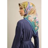 Armine Tivil İpek Eşarp 9318-35 Yeşil Karışık Desen