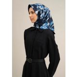Armine Tivil İpek Eşarp 9324-51 Lacivert Karışık Desen