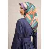 Armine Tivil İpek Eşarp 9328-37 Yeşil Karışık Desen