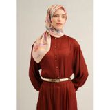 Armine Tivil İpek Eşarp 9332-56 Pudra Karışık Desen