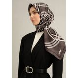 Armine Tivil İpek Eşarp 9333-85 Füme Karışık Desen