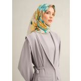Armine Tivil İpek Eşarp 9334-07 Yeşil Karışık Desen