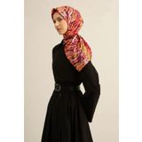 Armine Tivil İpek Eşarp 9335-33 Pembe Karışık Desen