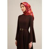 Armine Tivil İpek Eşarp 9342-53 Bordo Karışık Desen