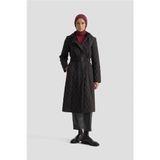 Armine Trend 25KT706 Siyah Kemerli Kapitone Kadın Mont