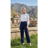 Armine Trend 26YT210 Lacivert Double Krep Double Paça Kadın Pantolon