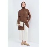 Armine TREND Aller Detaylı Beli İpli Çiçek Desen İşlemeli Tunik Kiremit 26YT407