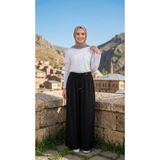 Armine TREND Belden Bağcıklı Büyük Beden Lastikli Rahat Bayan Pantolon Siyah 26YT221