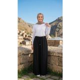 Armine TREND Belden Bağcıklı ve Lastikli Rahat Bayan Pantolon Siyah 26YT220