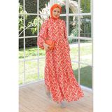 Armine Trend Bol Kesim Uzun Elbise Mercan 24YT914 - 42