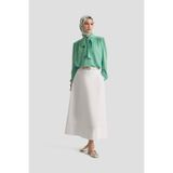 Armine TREND Boyun Kurdele Desenli Tunik-Mint 25YT303