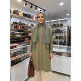 Armine TREND Çilek Kumaş Yarım Fermuarlı Tunik Küf Yeşili 26YT462